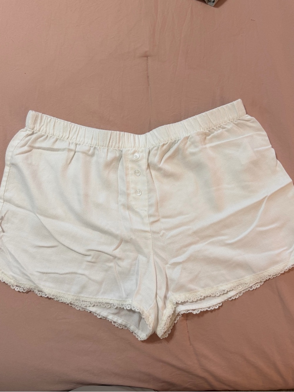 White Lace-Trim Sleep Shorts